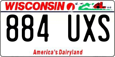 WI license plate 884UXS