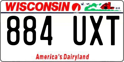 WI license plate 884UXT