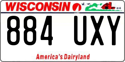 WI license plate 884UXY