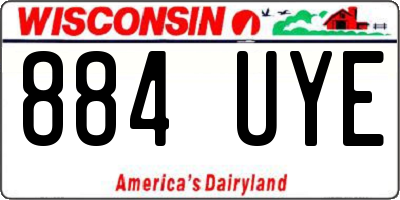 WI license plate 884UYE
