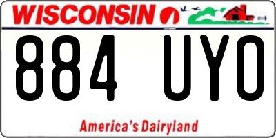 WI license plate 884UYO