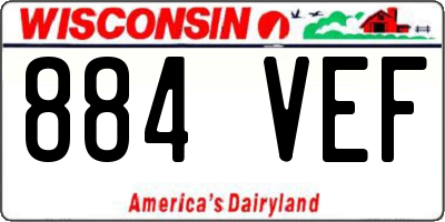 WI license plate 884VEF