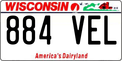 WI license plate 884VEL