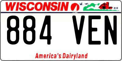 WI license plate 884VEN