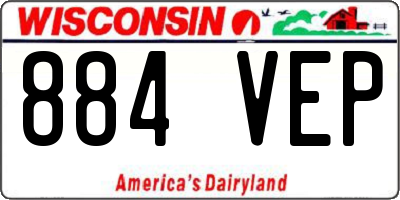 WI license plate 884VEP