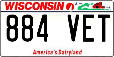 WI license plate 884VET