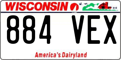 WI license plate 884VEX