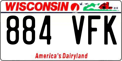 WI license plate 884VFK