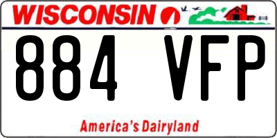 WI license plate 884VFP