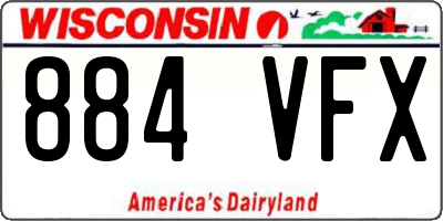 WI license plate 884VFX