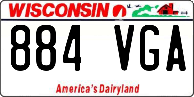 WI license plate 884VGA