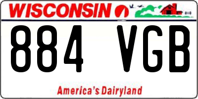 WI license plate 884VGB
