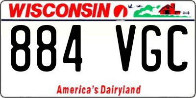 WI license plate 884VGC