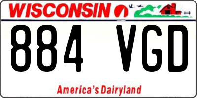 WI license plate 884VGD
