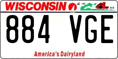 WI license plate 884VGE