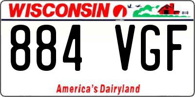 WI license plate 884VGF