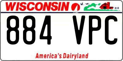WI license plate 884VPC