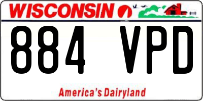 WI license plate 884VPD