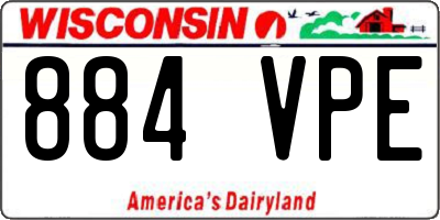 WI license plate 884VPE
