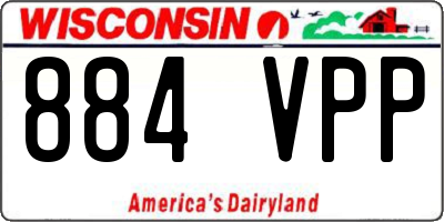 WI license plate 884VPP
