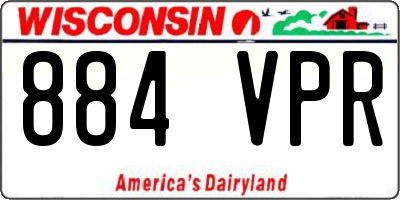WI license plate 884VPR