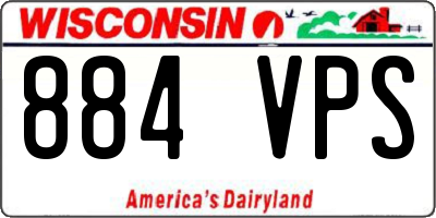 WI license plate 884VPS