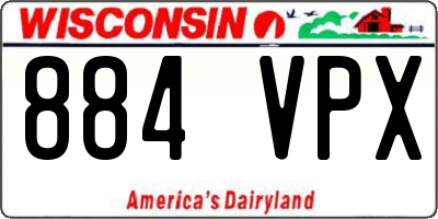 WI license plate 884VPX