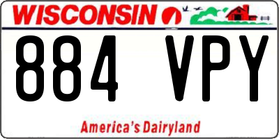 WI license plate 884VPY
