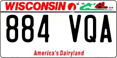 WI license plate 884VQA