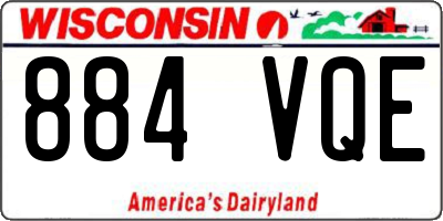 WI license plate 884VQE