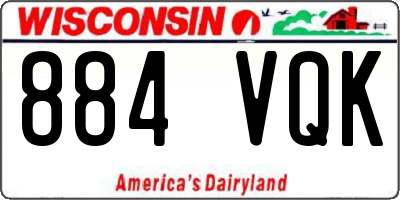 WI license plate 884VQK
