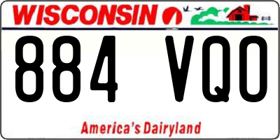WI license plate 884VQO