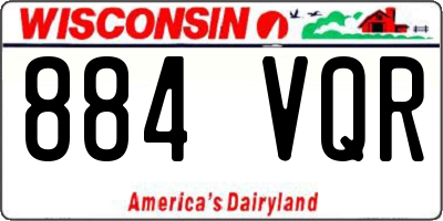 WI license plate 884VQR