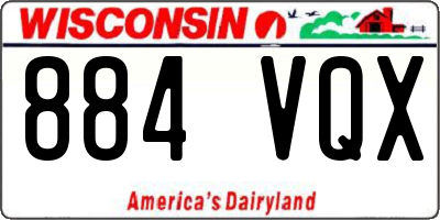 WI license plate 884VQX