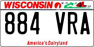 WI license plate 884VRA