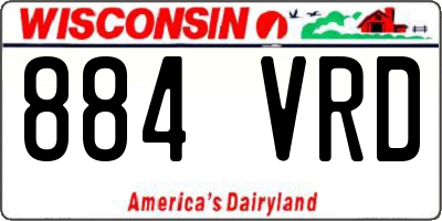 WI license plate 884VRD