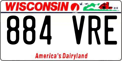 WI license plate 884VRE