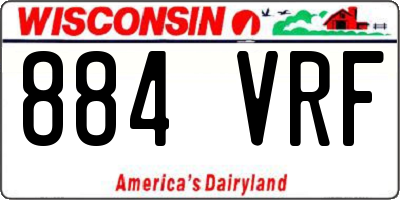 WI license plate 884VRF
