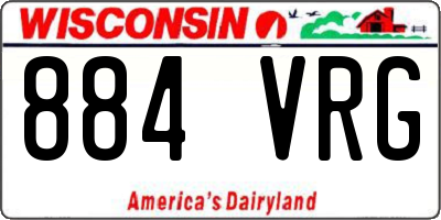 WI license plate 884VRG