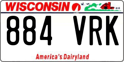 WI license plate 884VRK