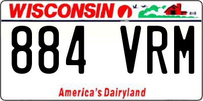 WI license plate 884VRM