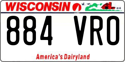 WI license plate 884VRO