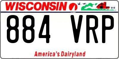 WI license plate 884VRP