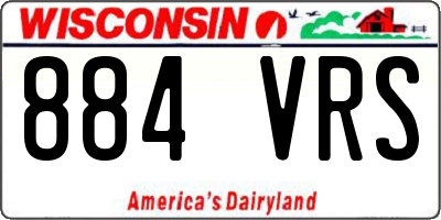WI license plate 884VRS