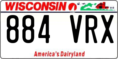 WI license plate 884VRX