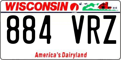WI license plate 884VRZ