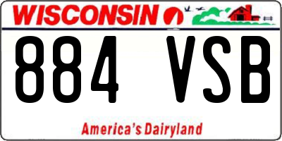 WI license plate 884VSB