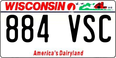 WI license plate 884VSC
