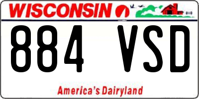 WI license plate 884VSD