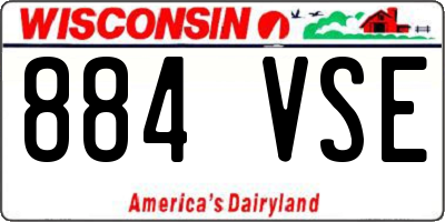 WI license plate 884VSE
